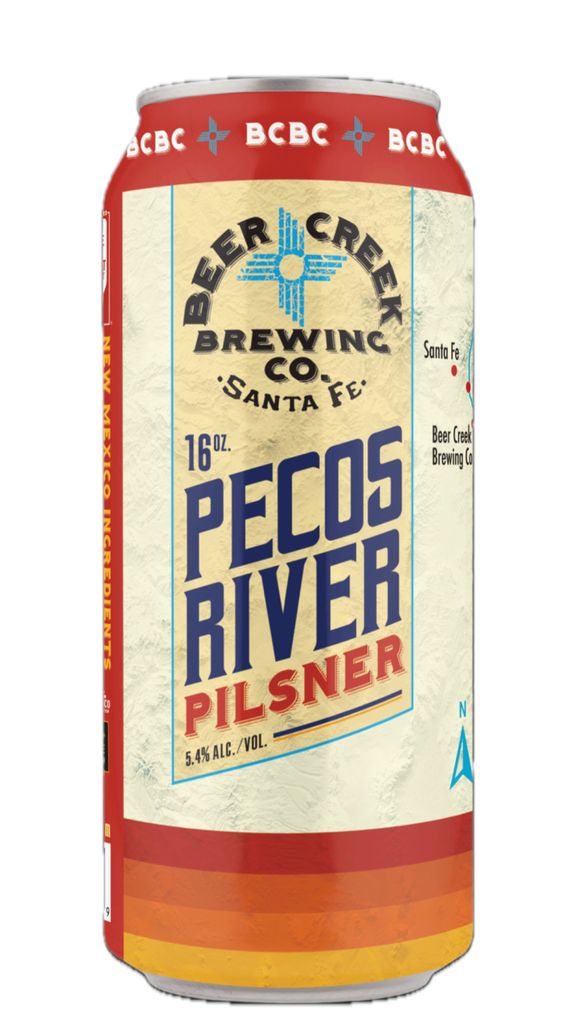 Pecos River Pilsner can from Beer Creek Brewing Company in Santa Fe, New Mexico