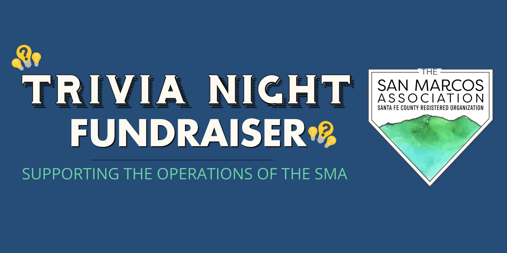 Trivia Night Fundraiser flyer for the San Marcos Association at Beer Creek Brewing Company, November 17, 2026.